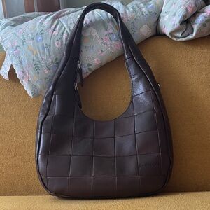 Coach Dark Brown Quilted Hobo Bag